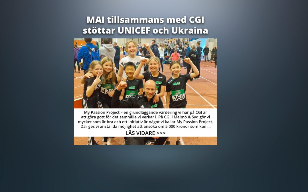 MAI tillsammans med CGI stöttar UNICEF och Ukraina